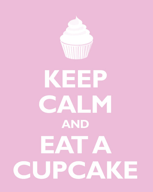 Keep Calm and Eat A Cupcake, premium art print (light pink)