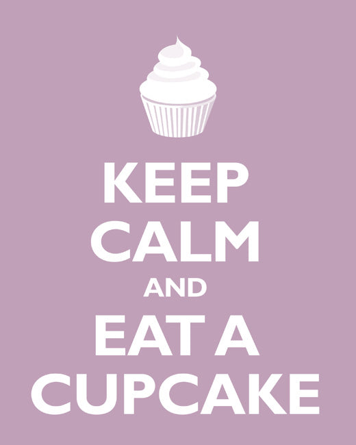 Keep Calm and Eat A Cupcake, premium art print (pale violet)