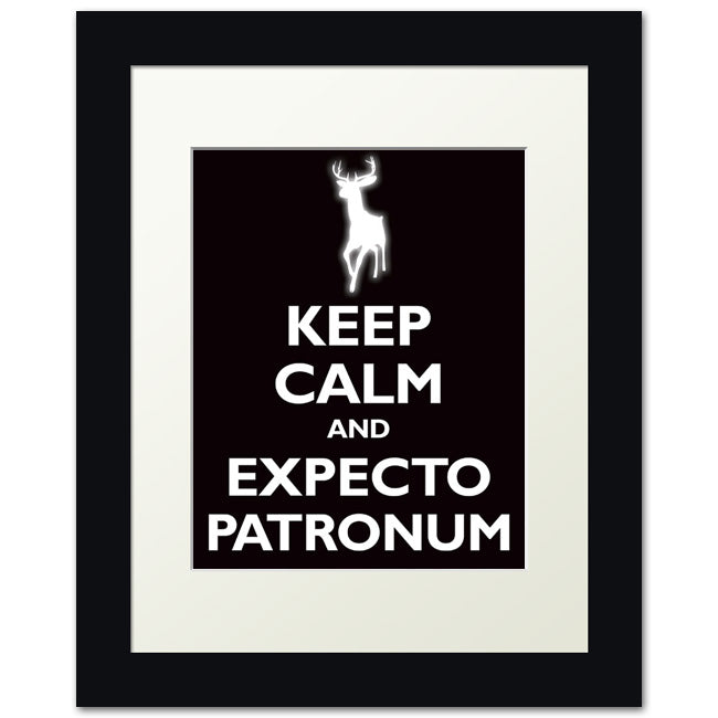 Keep Calm and Expecto Patronum, framed print (black)