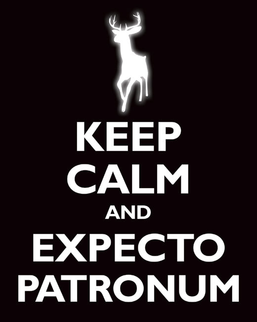 Keep Calm and Expecto Patronum, premium art print (black)