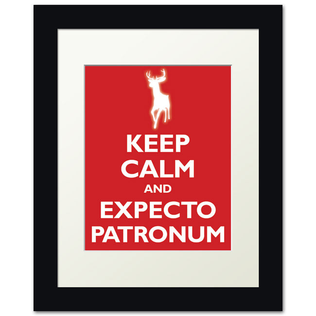 Keep Calm and Expecto Patronum, framed print (classic red)