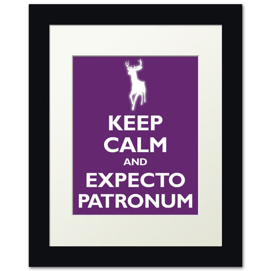 Keep Calm and Expecto Patronum, framed print (plum)