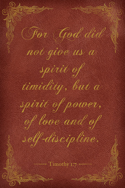 For God Did Not Give Us A Spirit Of Timidity (Timothy 1:7), bible verse poster