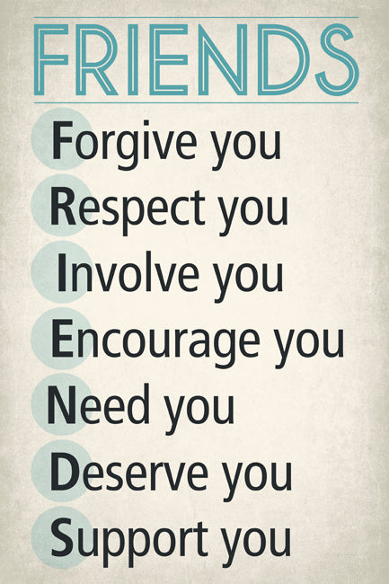 F.R.I.E.N.D.S. classroom poster for schools