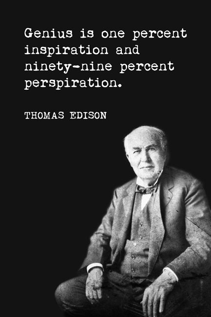 Genius Is One Percent Inspiration (Thomas Edison Quote), motivational classroom poster