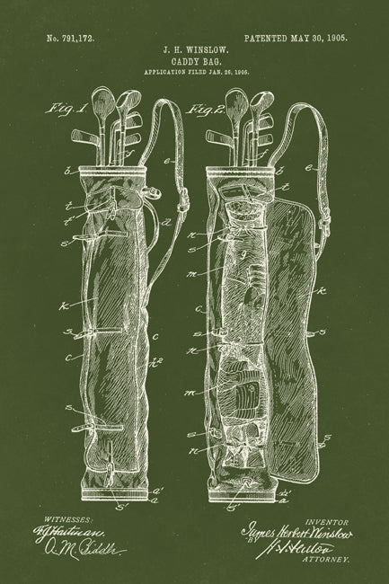 Golf Bag Patent Art Print