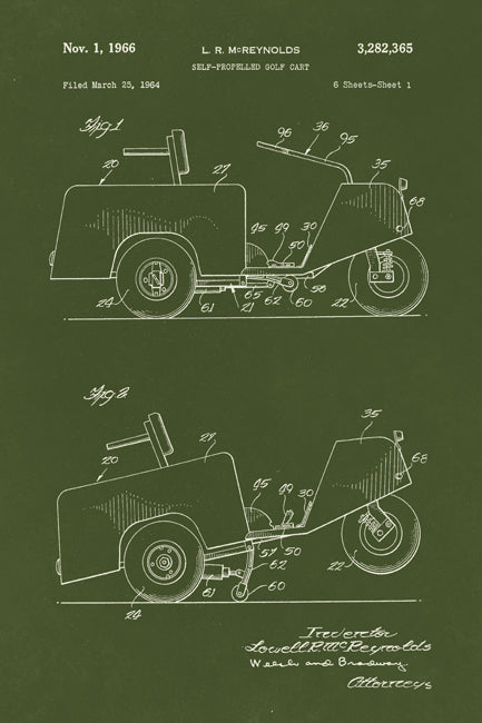 Golf Cart Patent Art Print
