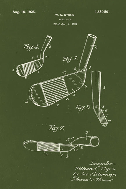Golf Club (Iron) Patent Art Print