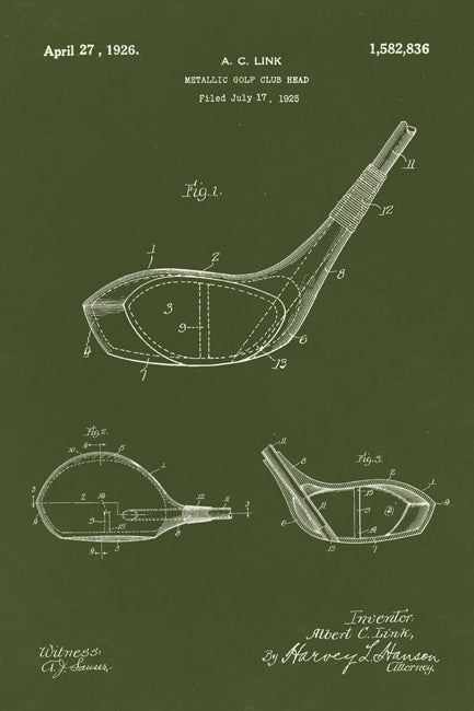 Golf Club (Driver) Patent Art Print