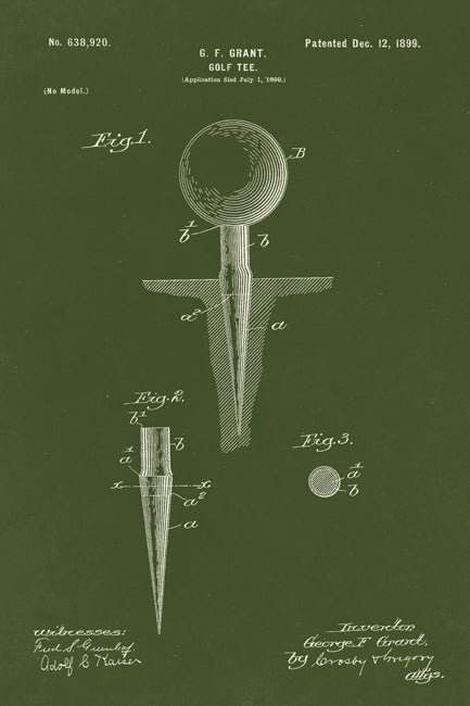 Golf Tee Patent Art Print