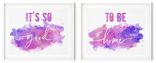 Home Canvas Art Watercolor Print (Set of 2 Canvas Prints)