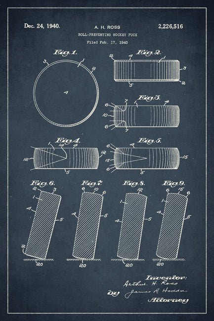 Hockey Puck Patent Art Print