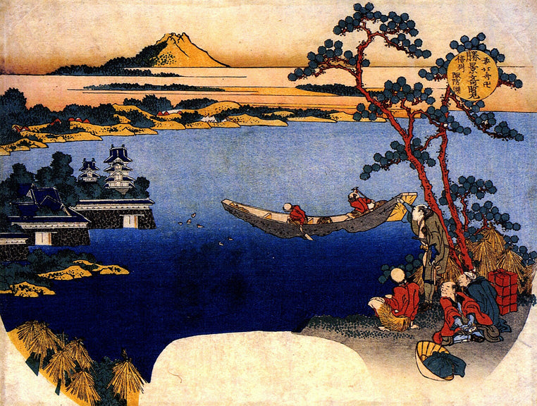 View Of Lake Suwa by Katsushika Hokusai, art print