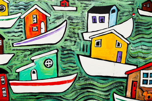 Houseboats by Ben Mann Poster Print