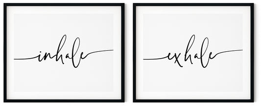 Inhale Exhale Canvas Wall Art Prints (Set of 2 Canvas Prints)