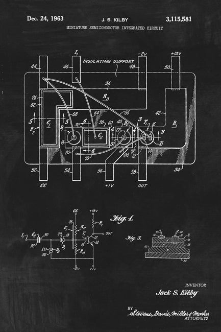 Integrated Circuit Technology Patent Art Print