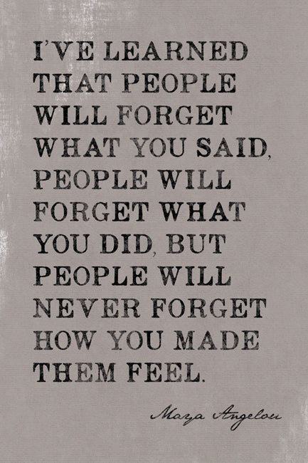 I've Learned That People Will Forget (Maya Angelou Quote), motivational poster