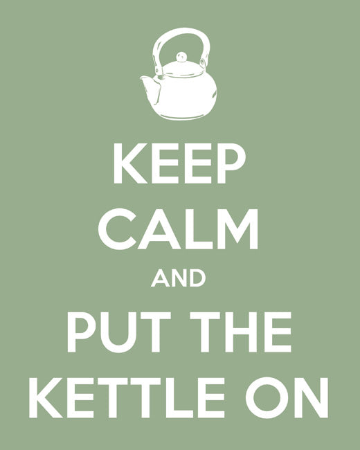 Keep Calm and Put The Kettle On, premium art print (pale green)