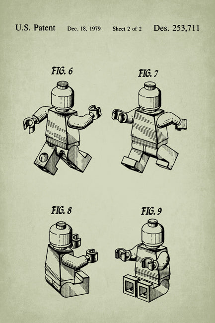 Lego Figure Patent Art Poster Print