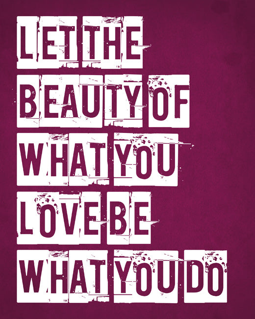 Let The Beauty, premium art print (distressed plum)