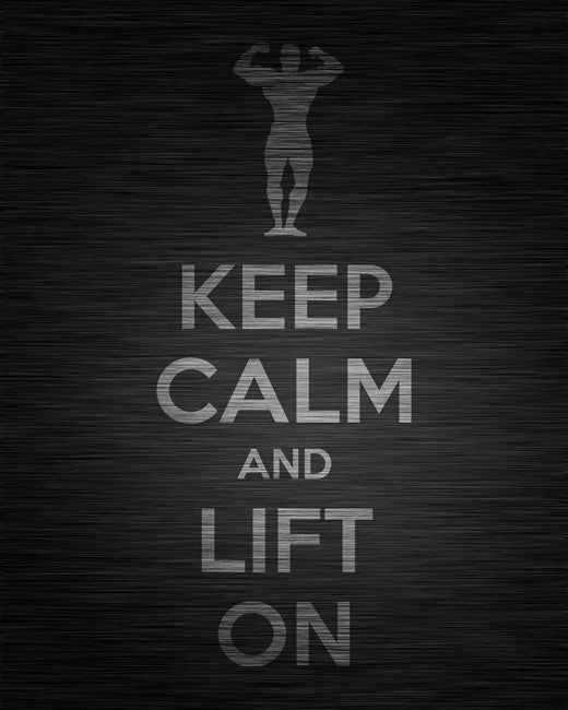 Keep Calm and Lift On, premium art print (dark titanium)
