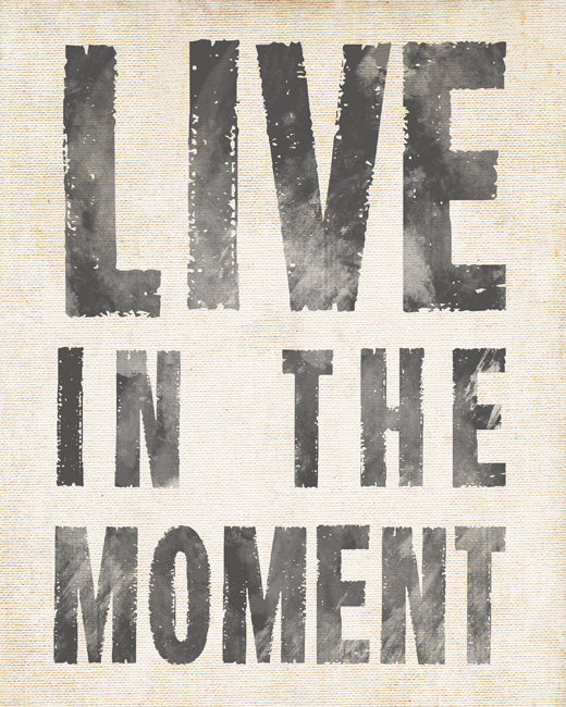 Live In The Moment (antique white), removable wall decal