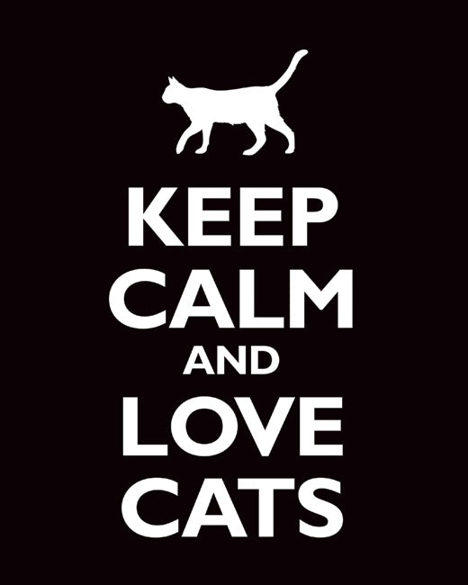 Keep Calm and Love Cats, premium art print (black)