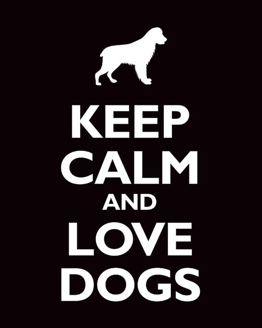 Keep Calm and Love Dogs, premium art print (black)