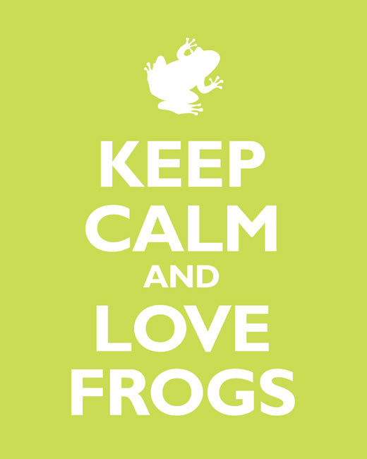 Keep Calm and Love Frogs, premium art print (citrus)