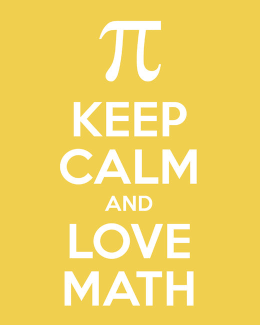 Keep Calm and Love Math, premium art print (mustard)