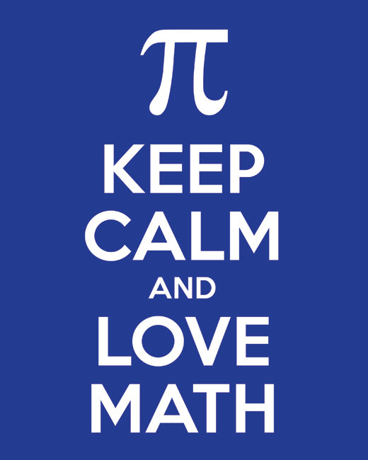 Keep Calm and Love Math, premium art print (reflex blue)