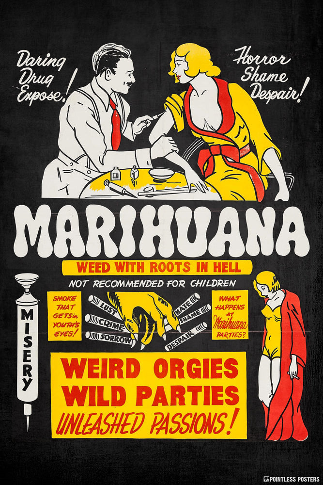Marihuana Vintage Propaganda Weed Marijuana Poster