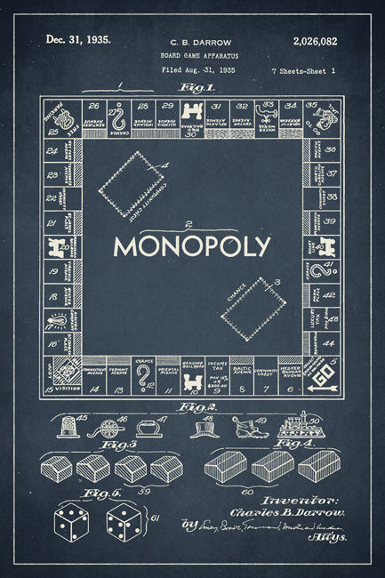 Monopoly Board Game Patent Art Print