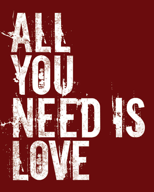 All You Need Is Love, premium art print (dark red)