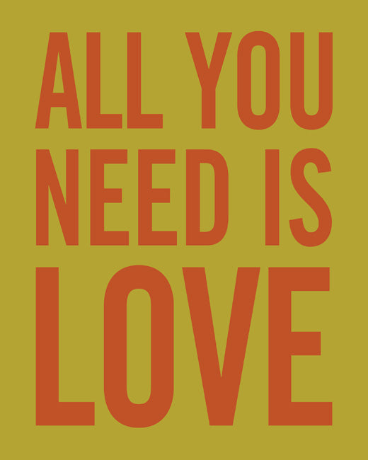All You Need Is Love, premium art print (lime)