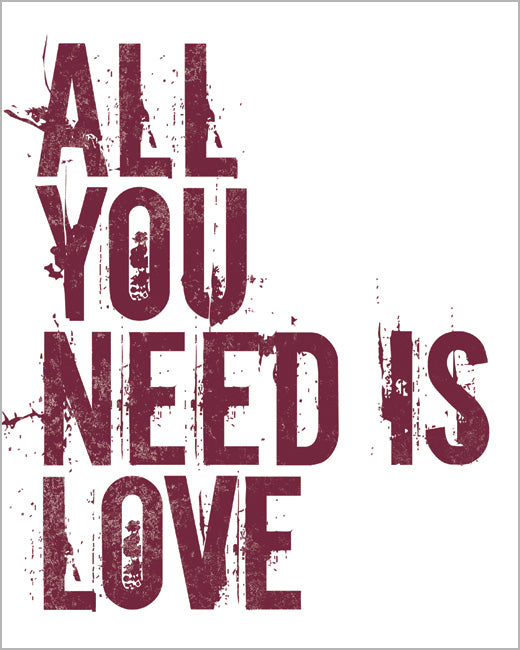 All You Need Is Love, premium art print (merlot)