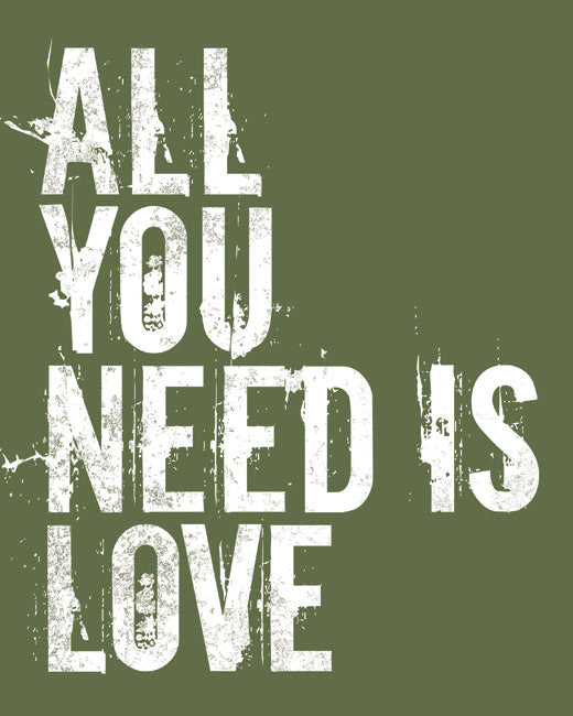 All You Need Is Love, premium art print (olive)
