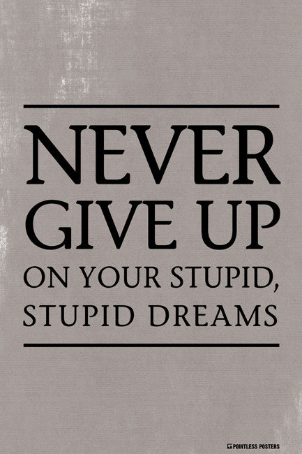 Never Give Up On Your Stupid, Stupid Dreams Poster