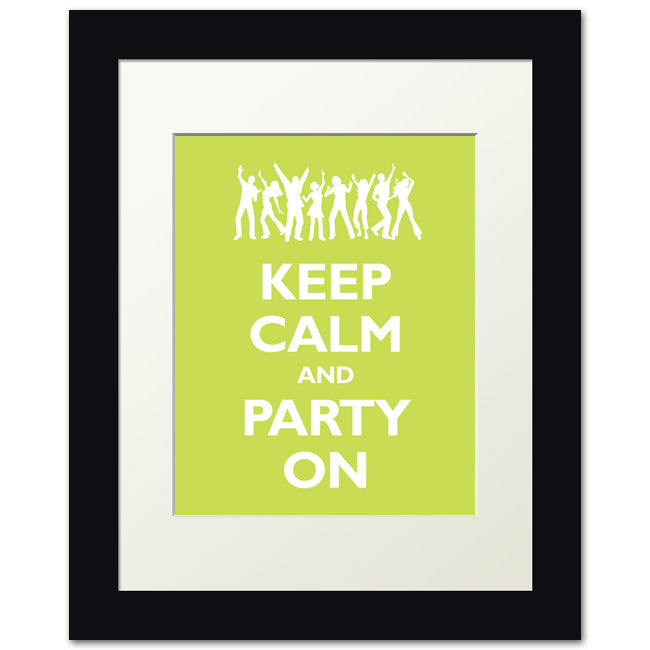 Keep Calm and Party On, framed print (citrus)