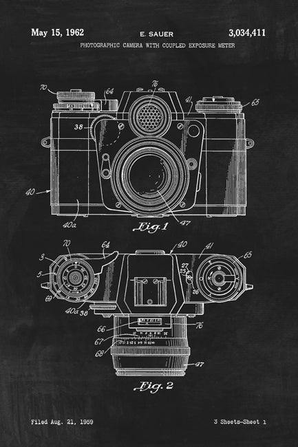 Photographic Camera Patent Art Print