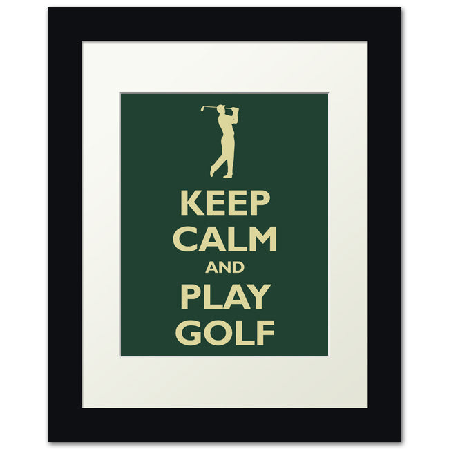 Keep Calm and Play Golf, framed print (forest green)