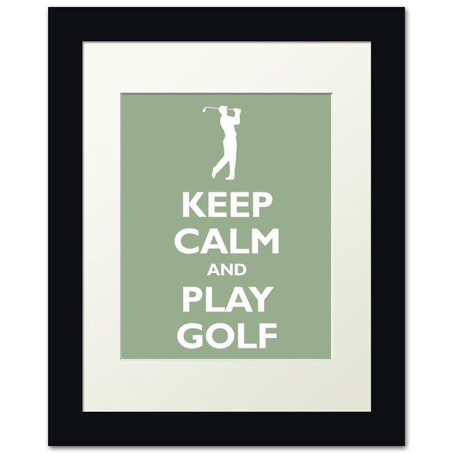Keep Calm and Play Golf, framed print (pale green)