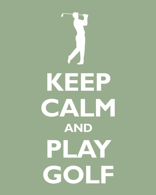 Keep Calm and Play Golf, premium art print (pale green)