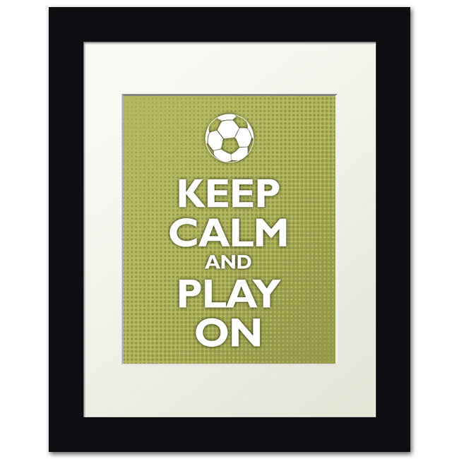 Keep Calm and Play On, framed print (avacado halftone)