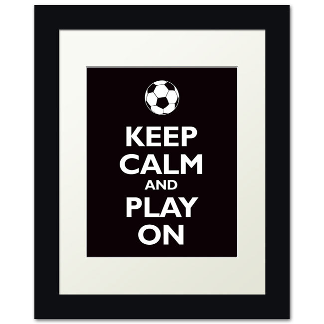 Keep Calm and Play On, framed print (black)