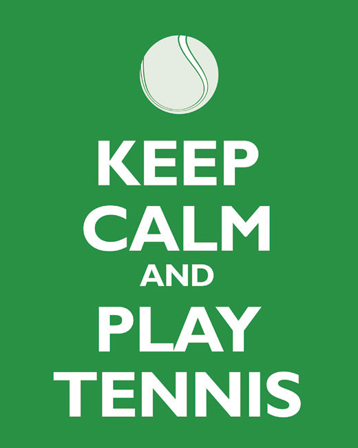 Keep Calm and Play Tennis, premium art print (kelly green)