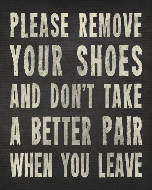 Please Remove Your Shoes, premium art print (charcoal)