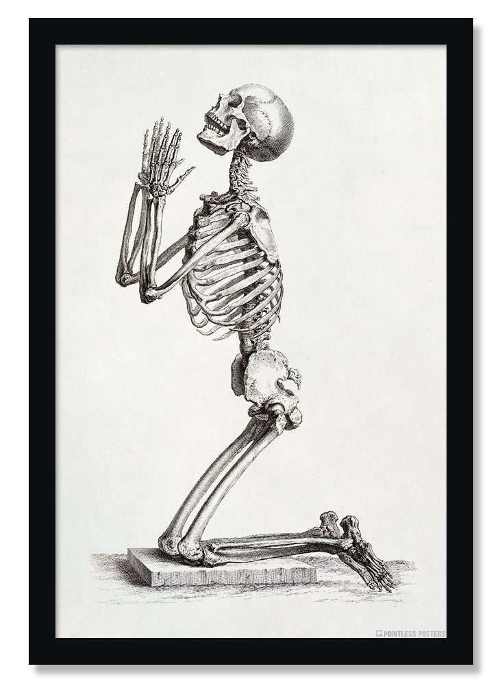 Praying Skeleton Gothic Poster