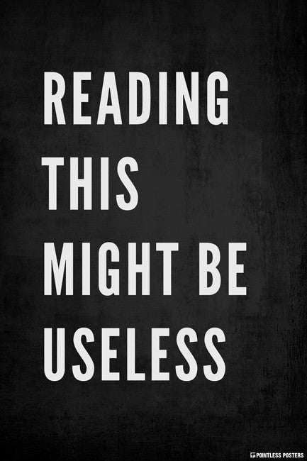 Reading This Might Be Useless Poster