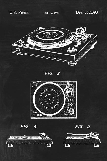 Record Player (Vintage Turntable) Patent Art Print
